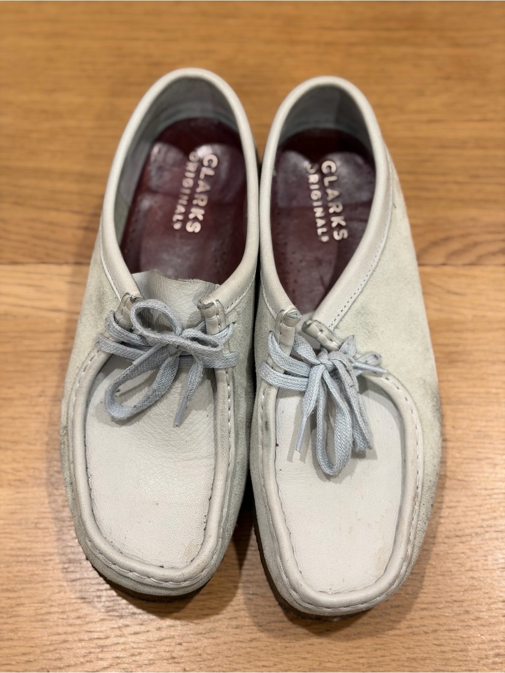 Clarks Originals Baby Blue Suede Moccasin Loafers